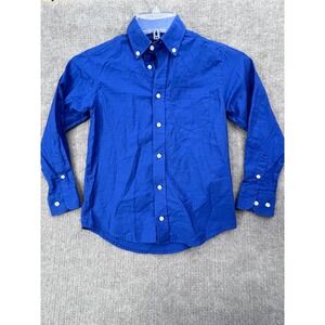 Chaps Boys Button Down Shirt Size 8 Blue Long Sleeve Casual Top